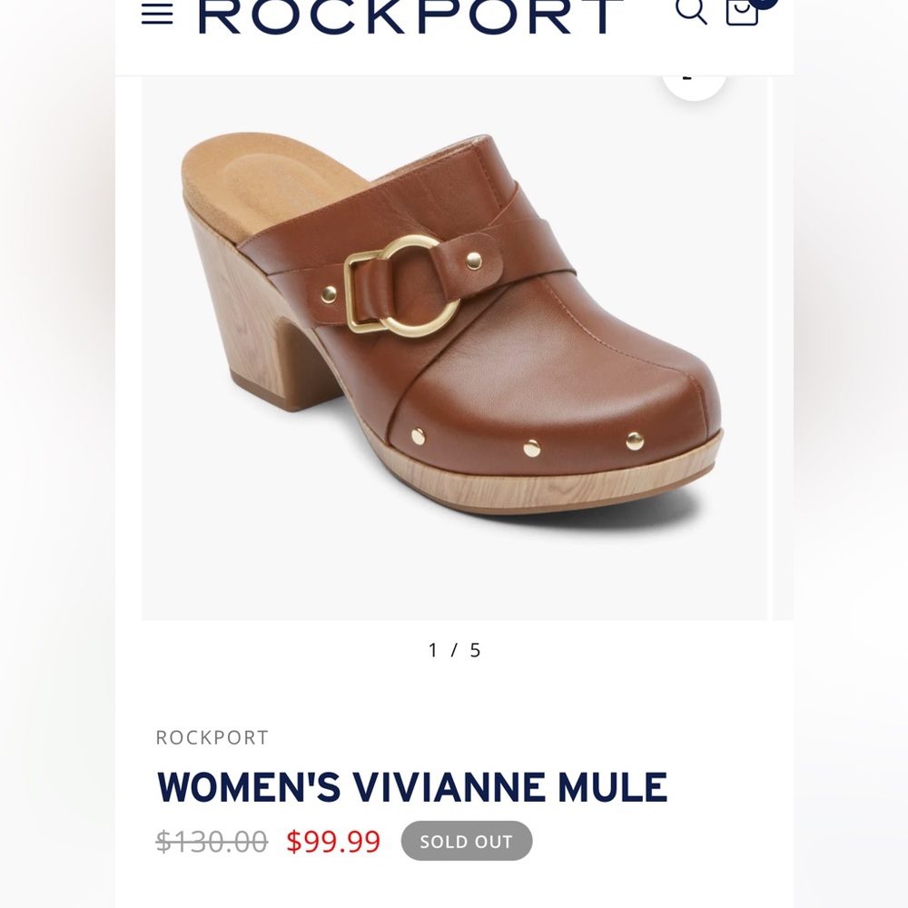 Rockport VIVIANNE MULE CLOG Size 8